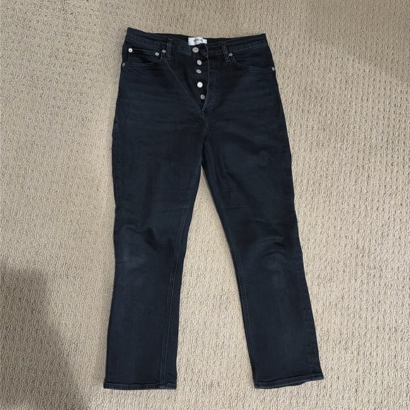Agolde Denim - Agolde Riley high rise crop in black